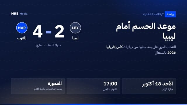 بطاقة مباراة المغرب وليبيا في كرة القدم الشاطئية